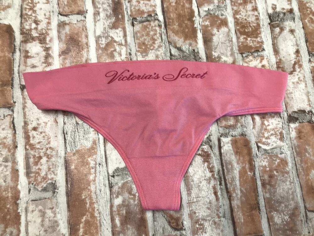 Victoria's Secret Sexy Logo Pink Thong String Panty Sz Sm Underwear